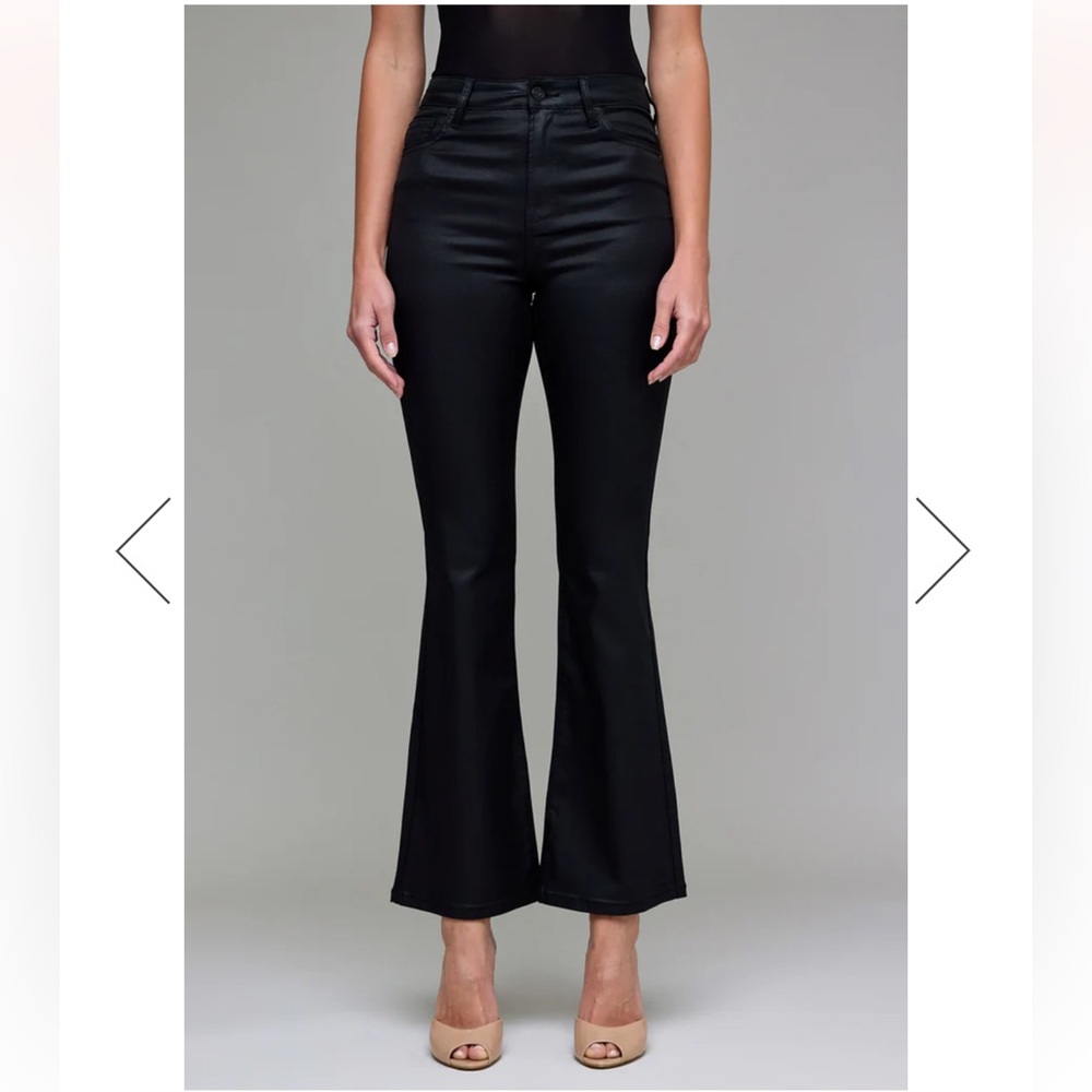 HIDDEN JEANS Coated High Waist Flare Jeans size 30 black